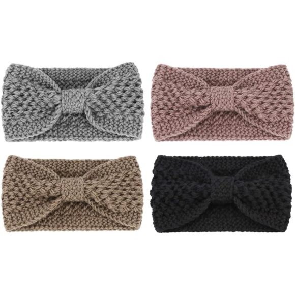 Winter Knit Crochet Turban Headband for Women - Warm Bulky Crocheted - Picture 8 of 8